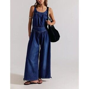 Free People We The Free Vintage Heirloom One-Piece Jumpsuit Smocked S 287239